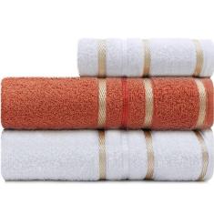 Imagem de Jogo de Toalhas Banhão + Rosto 3 peças Algodão Solare Atlântica - Emco