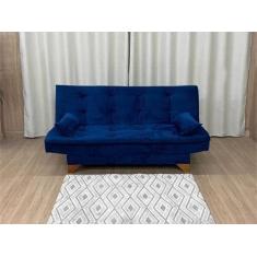 Imagem de Sofá Cama Casal 3 Lugares Azul - stilo Agata