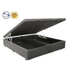 Imagem de Cama Box Baú King Red Bipartido A Colchões Sintético Cinza 41X193x203