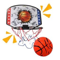 Imagem de Cesta De Basquete Brinquedo Infantil Com Bola De Borracha Heróis Aranh