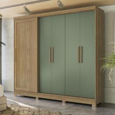 Imagem de Guarda Roupa Casal 245cm 5 Portas 4 Gavetas Com Pés Cb03n564 Kappesber