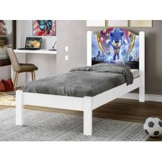Imagem de Cama Solteiro Infantil Adesivada Azul Meninos Sonic - B&A BENTO