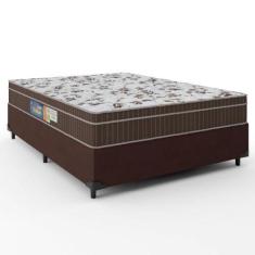 Imagem de Cama Box Casal Colchão Espuma Orthoface Polar 138X188x63cm Marrom - Su