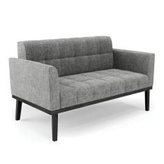 Imagem de Sofá Namoradeira 2 Lugares Base De Madeira Preto Elisa Linho D03 - D`rossi Cor A26 Grafite