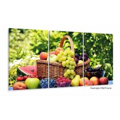 Imagem de Quadro Decorativo Cesta De Frutas 3pc120x60 Sala