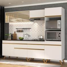 Imagem de Cozinha Completa 5 peças c/ Armário e Balcão MP3715 Veneza GW Multimóveis Branca