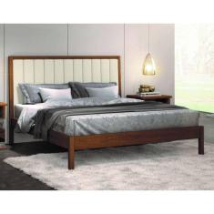 Imagem de Cama Casal Estofada Madeira Maciça 1,60m - Lisboa - Móveis Montanhês