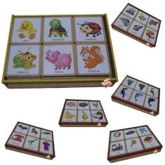 Imagem de Brinquedo Pedagógico Educativo Em Madeira Estojo Jogo Da Memória Infantil Premium (Sombras 30Pçs)