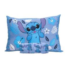 Imagem de Jogo Lençol Stitch Blue 2 Peças Com Elástico Solteiro Malha