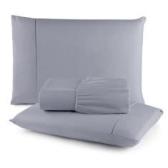 Imagem de Jogo De Cama Casal Ponto Palito 400 Fios De Poliéster 3 Pçs - Doravant