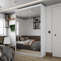 Imagem de Guarda-Roupa Solteiro 100% Mdf Bp Com 2 Portas De Espelho Geneve - Rr