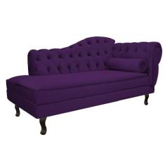 Imagem de Divã Recamier Sofá Juliana 160cm Lado Esquerdo Suede Roxo - AM Decor
