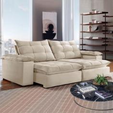 Imagem de Sof  4 Lugares Retr til E Reclin vel Espanha 250cm Bege Claro