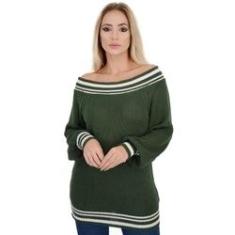 Imagem de Blusa Gola Canoa Manga Bufante Fang Livora Verde