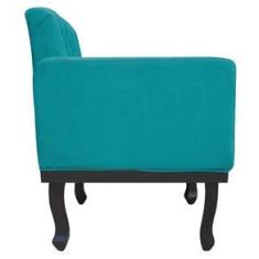 Imagem de kit 02 Poltronas Classic Pés Luís XV Suede  Turquesa - ADJ Decor