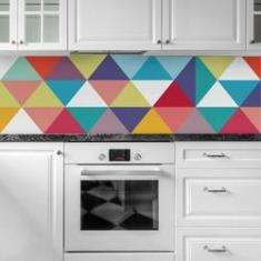 Imagem de Adesivo De ejo Triângulos Coloridos 15x15cm 30 Unidades