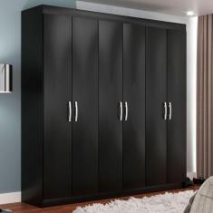 Imagem de Guarda-Roupa Casal Montreal 6 PT 2 GV Preto