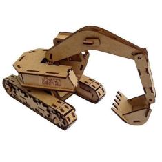 Imagem de Brinquedo Quebra Cabeça 3D Escavadeira Mdf - Monte & Eduque
