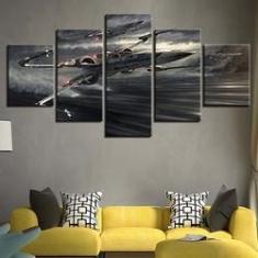 Imagem de Quadro Decorativo Star Wars H 5 peças 130x65 cm em tecido