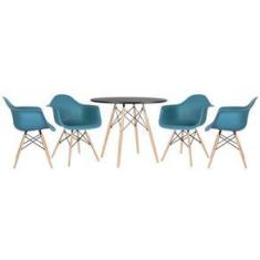 Imagem de Mesa redonda Eames 90 cm + 4 cadeiras Eiffel DAW