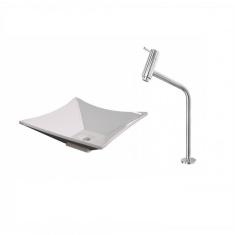 Imagem de Kit Cuba L34 Com Torneira Link 1062 Metal 1/4 Volta Compace Bege