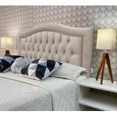 Imagem de Cabeceira Queen 160 Cama Box Sophia Provençal Bege Suede Painel Parede