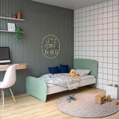 Imagem de Cama Infantil Solteiro em mdf e Madeira Arco-Íris Verde - Straub Web