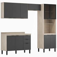 Imagem de Cozinha Modulada 4 Peças FI0002 Avena Grafito Demobile