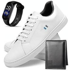 Imagem de Tênis Masculino Skatista Conforto Estiloso Moderno Tendência Dia a Dia + Relógio + Carteira-Masculino