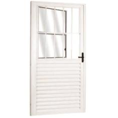 Imagem de Porta Social Palheta de Alumínio 210 X 70cm Linha 25 Lado Esquerdo Esq