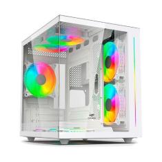 Imagem de Gabinete Gamer C3Tech Gaming Aquarius MT-G810WH, Mini Tower, Micro ATX