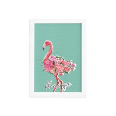 Imagem de Quadro Flamingos e Flores Moldura  22x32cm