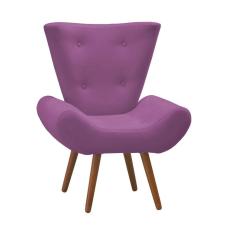 Imagem de Poltrona Decorativa Bella Pés Madeira Suede Marsala