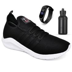 Imagem de Tênis Esportivo De Academia Corrida Leve Confortável + Relógio Digital + Garrafinha-Unissex