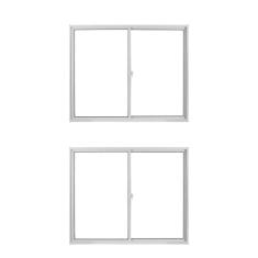 Imagem de Kit com 2 Janelas de Alumínio de Correr 100x150cm Vidro Liso Linha Soft MGM Branco