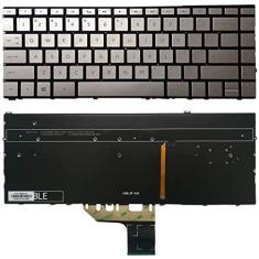 Imagem de Teclado da versão dos EUA com luz de fundo do teclado para HP Spectre X360 13-W Series 13-W013DX 13-W014DX 13-W023DX 13-W063NR 13-W010CA 13-W020CA (prata)