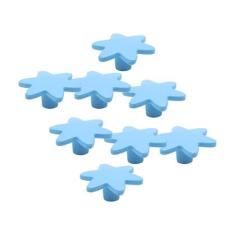 Imagem de 8 Puxadores De Armario Infantil Guarda Roupa Gavetas Estrela (Azul)