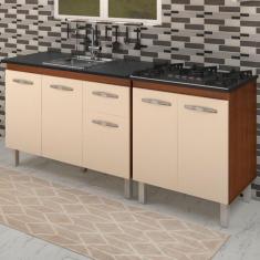 Imagem de Balcao Pia 120cm E Cooktop 5 Bocas Savana Off White Mobbs