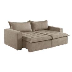 Imagem de Sofá Cama 4 Lugares Retrátil Reclinável M-184 Veludo Martins Bege