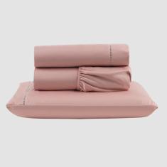 Imagem de Jogo de Lençol Peletizado 400 Fios Solteiro 3 Peças Casa - Hotel - Pousada Barato - Salmão