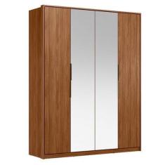 Imagem de Guarda Roupa Casal Attore 4 Portas Nogueira Touch Com Espelho Demóbile