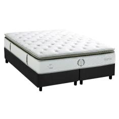 Imagem de Cama Box Queen: Colchão Molas Ensacadas Imperatore Gold C1655 Pillow Top + Base Crc Suede Gray