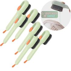 Imagem de Kit 6 Escovas Multiuso P/ Colocar Líquido Limpa Tênis Roupa - Escova L