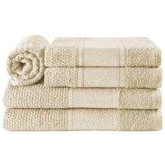 Imagem de Jogo de Banho Toalhas Livy 100% Algodão Relevo em Flocos 5 Peças - Nud