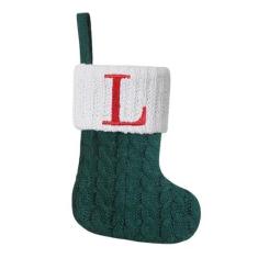 Imagem de Pxniy Mini meia de malha verde, monograma inicial de 21,5 cm, meia de Natal verde, enfeite para pendurar lareira para família, decoração de Natal, Natal, Natal, Natal, Natal, Natal, Natal, Natal,