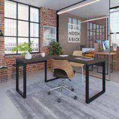 Imagem de Escrivaninha em L Yon Operacional 135x70x75 Terracota/Preto