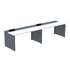 Imagem de Mesa de Plataforma Simples para 2 Pessoas Corporativa 140x792/2p Pscpp140/792/2p Branco/Grafito