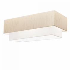 Imagem de Plafon Duplo Retangular Md3044 70X30 60X25 Linho Bege Branco