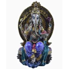 Imagem de Estatua Enfeite Deus Ganesha Roxo No Trono