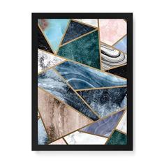 Imagem de Arte Maníacos Quadro Decorativo Mosaico de Mármore - 23x16,25cm (Moldura em laca )